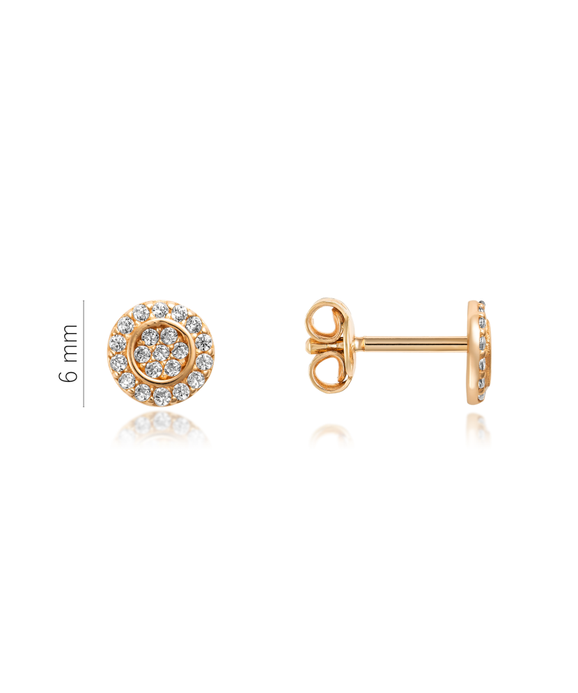 Gold earrings with zircons