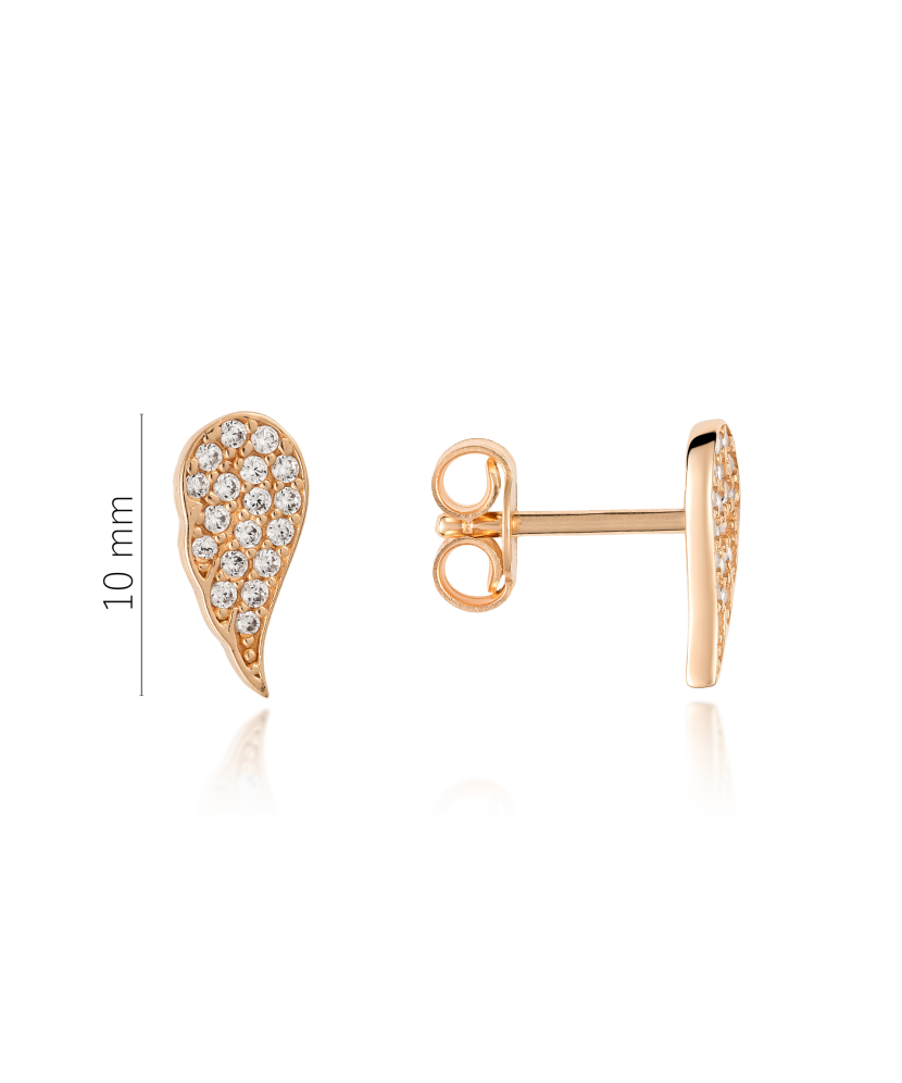 Gold earrings with zircons