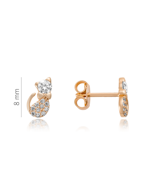 Gold earrings with zircons