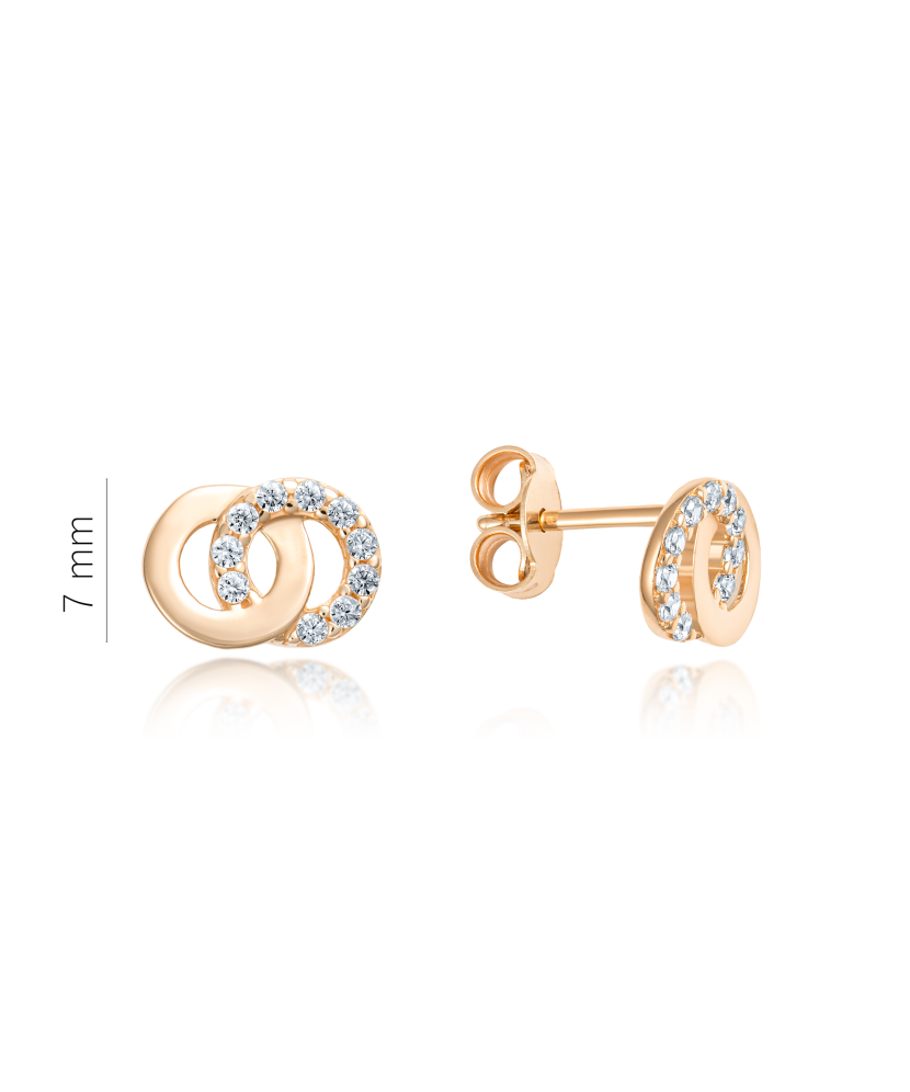 Gold earrings with zircons