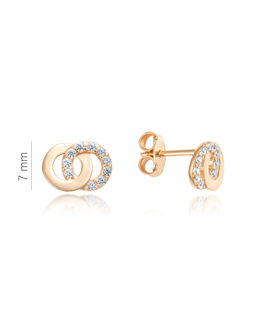 Gold earrings with zircons