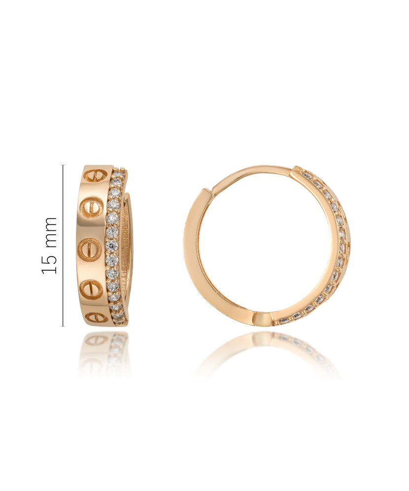 Kultaiset korvakorut zirkoneilla