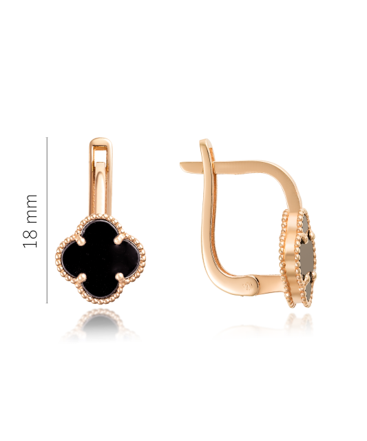 Gold earrings with enamel