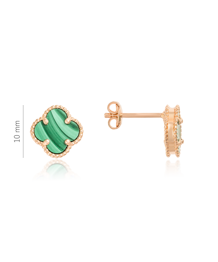 Gold earrings with enamel