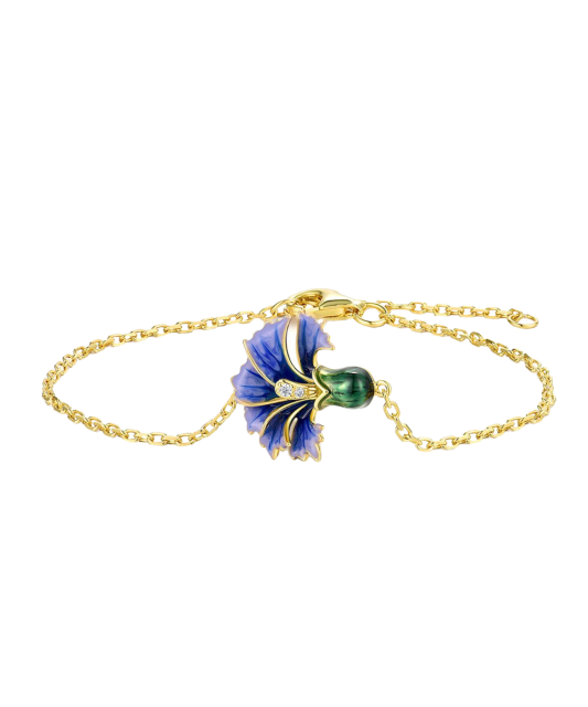 Gold-plated silver bracelet with enamel