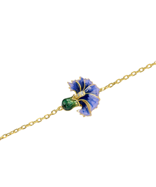 Gold-plated silver bracelet with enamel