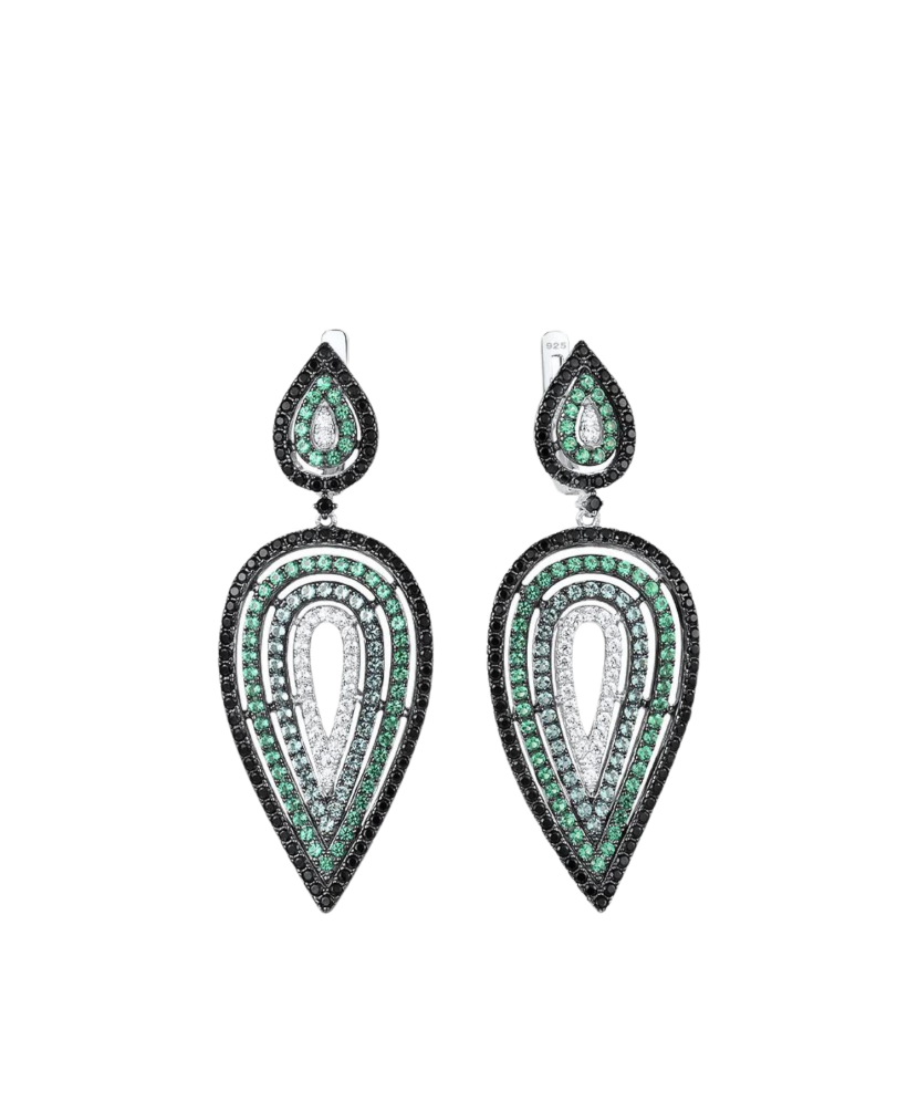 Sterling Silver earrings with zircons and spinels