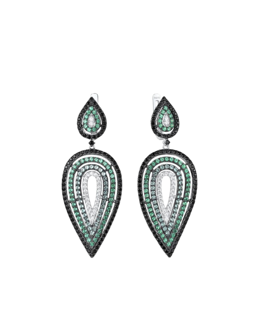 Sterling Silver earrings with zircons and spinels