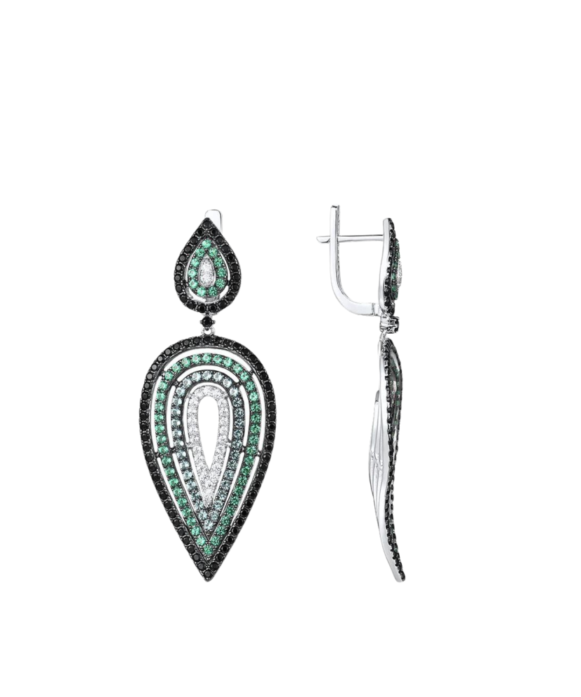 Sterling Silver earrings with zircons and spinels