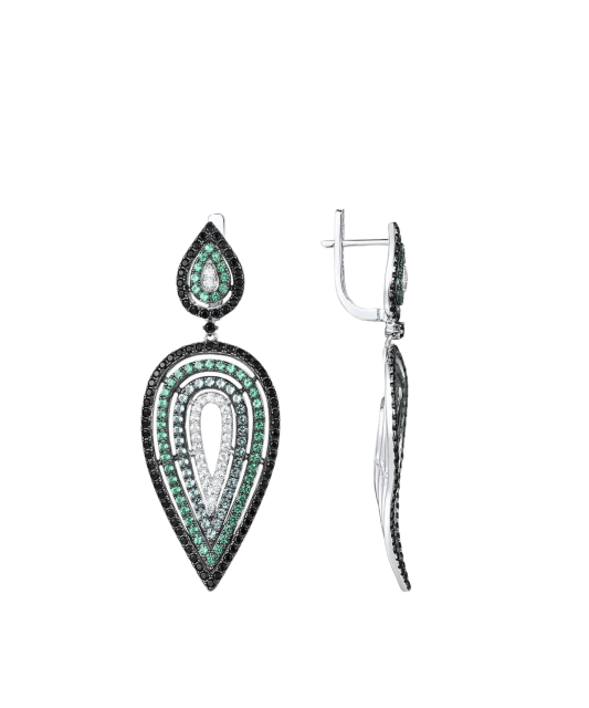 Sterling Silver earrings with zircons and spinels