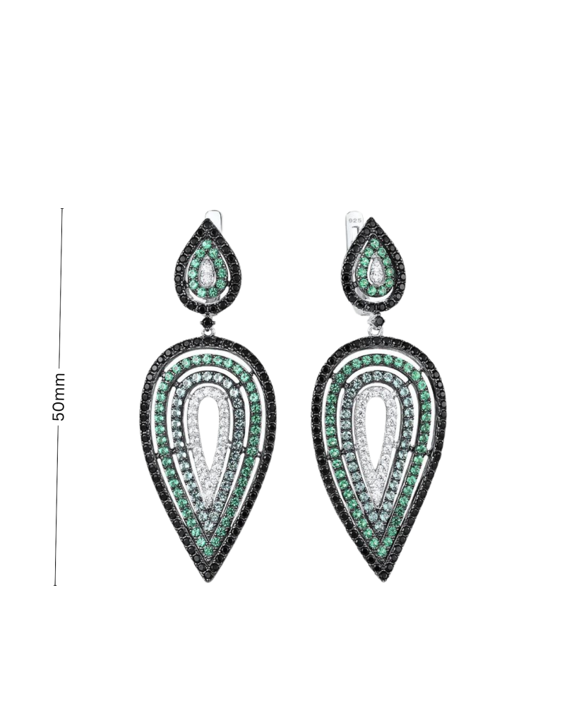 Sterling Silver earrings with zircons and spinels