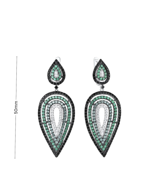 Sterling Silver earrings with zircons and spinels