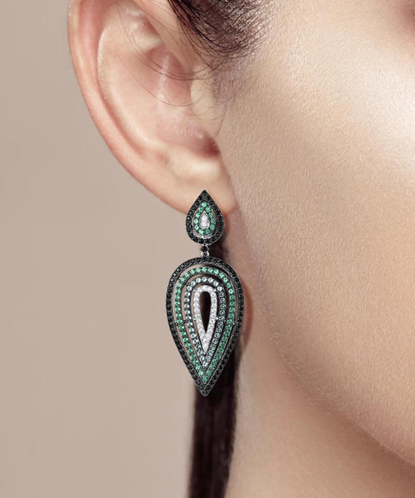 Sterling Silver earrings with zircons and spinels