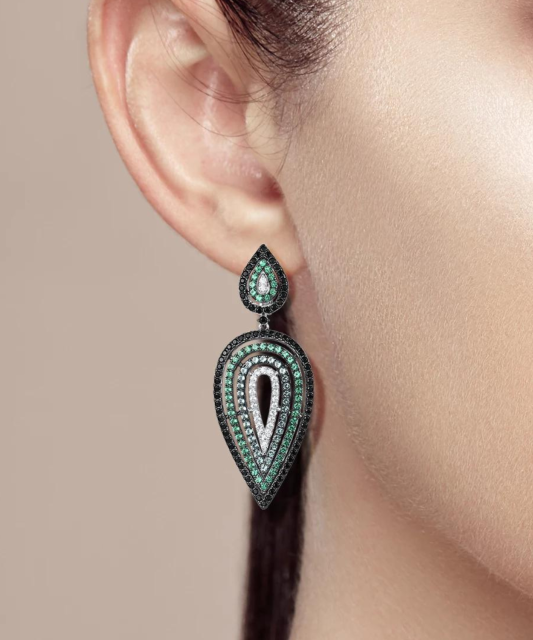 Sterling Silver earrings with zircons and spinels