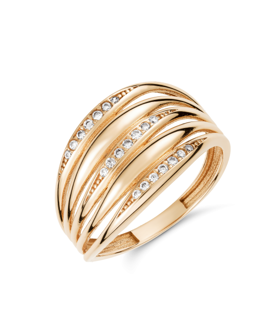 Gold ring with zircons