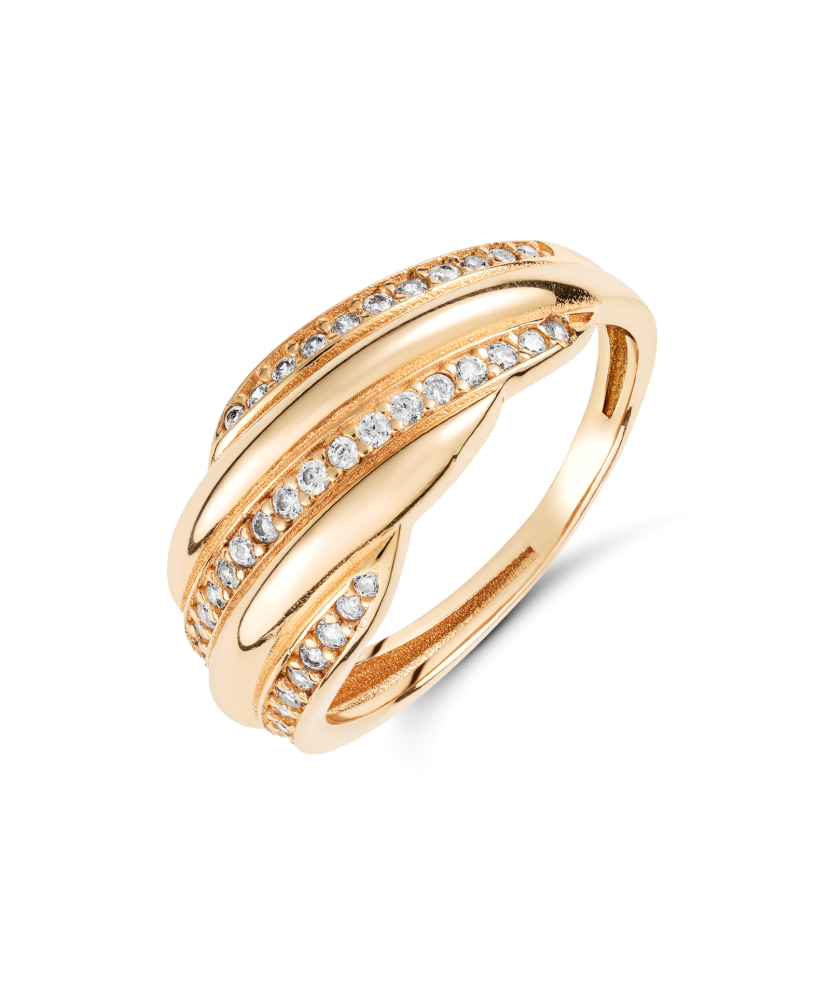 Gold ring with zircons