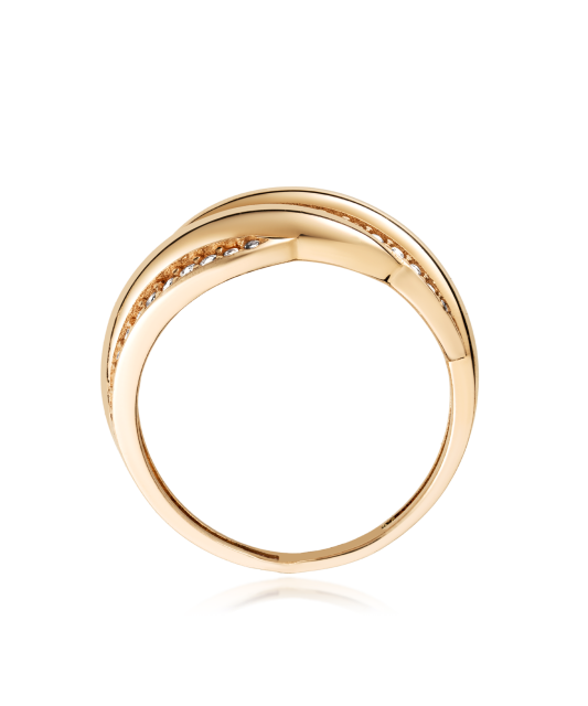Gold ring with zircons