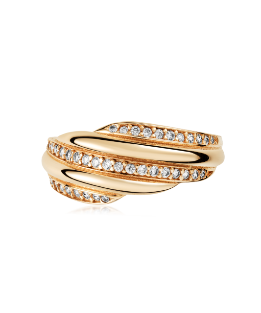 Gold ring with zircons