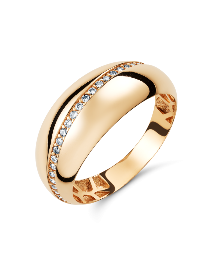 Gold ring with zircons