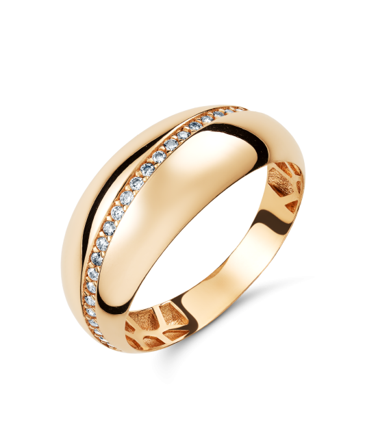 Gold ring with zircons