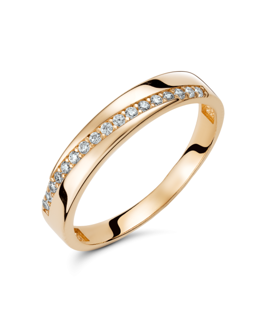 Gold ring with zircons