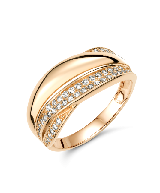 Gold ring with zircons