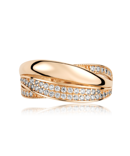 Gold ring with zircons