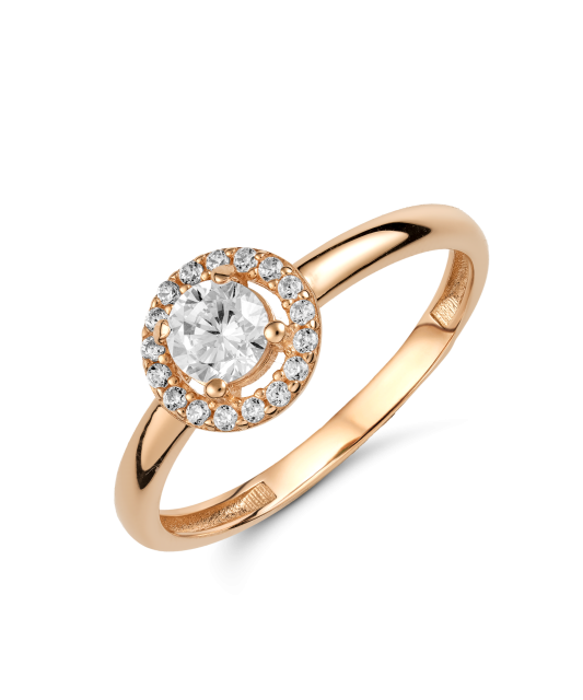 Gold ring with zircons