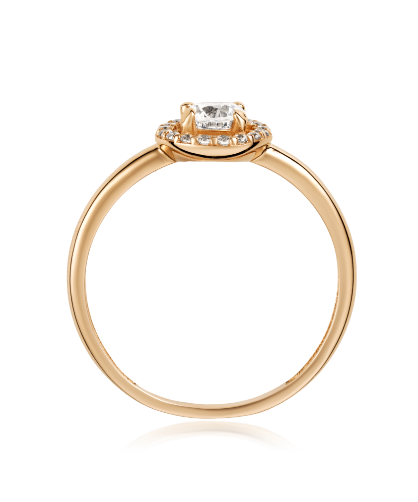 Gold ring with zircons