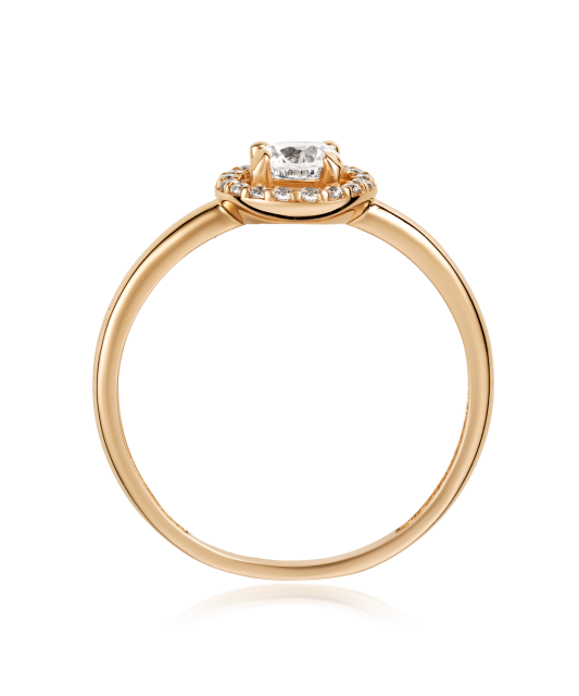 Gold ring with zircons