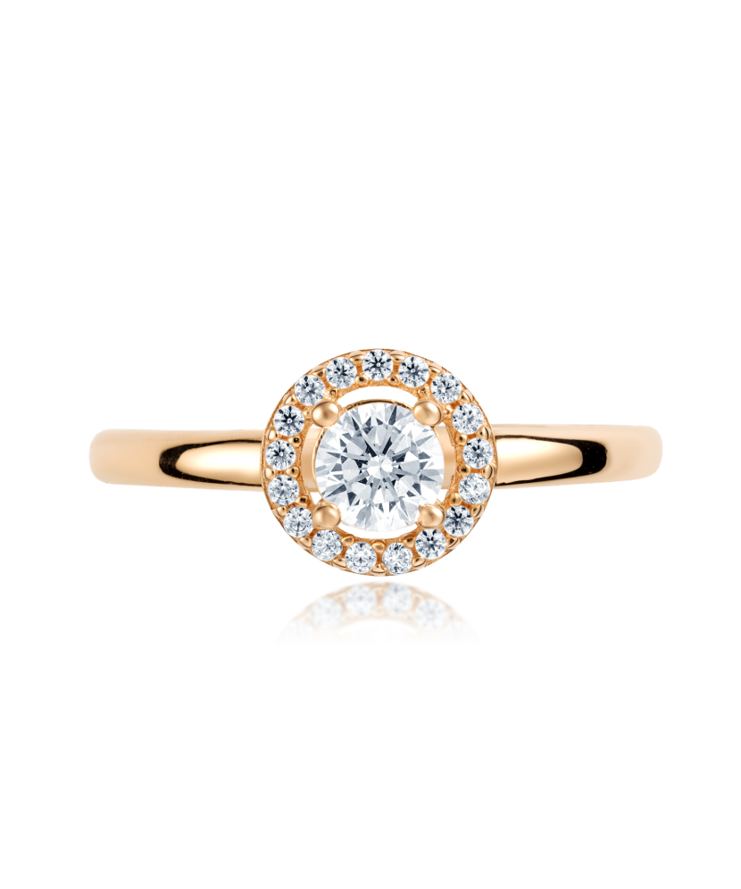 Gold ring with zircons