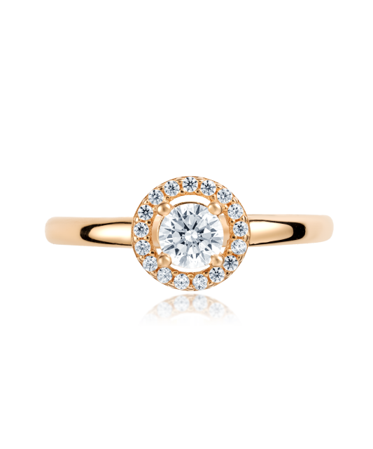 Gold ring with zircons