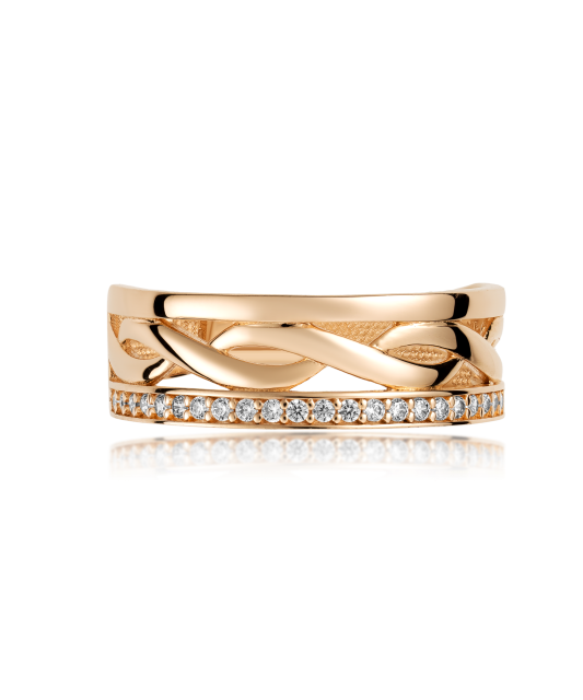 Gold ring with zircons