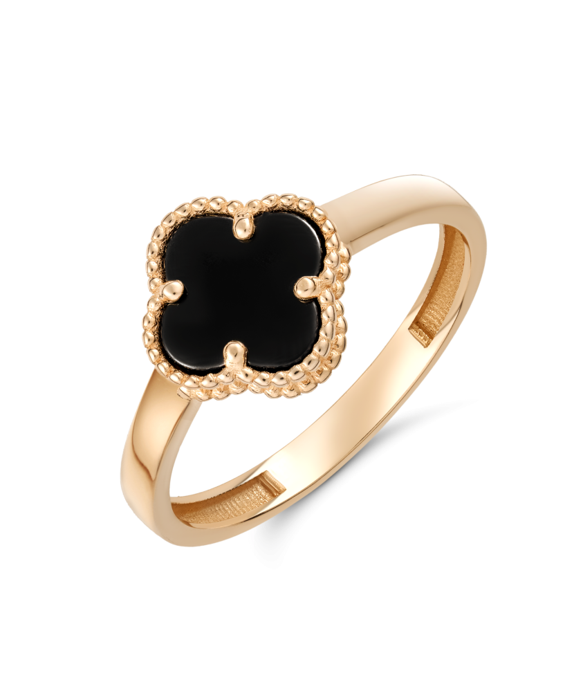 Gold ring with onyx