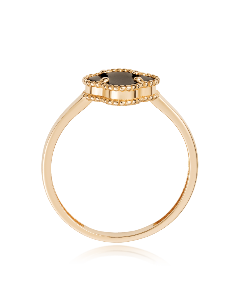 Gold ring with onyx