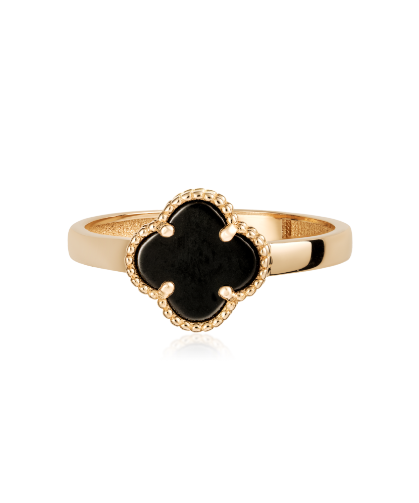 Gold ring with onyx