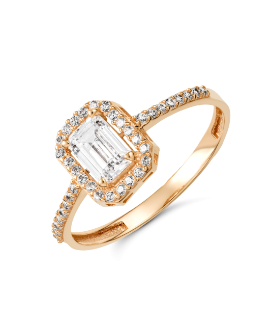 Kultasormus zirkoneilla