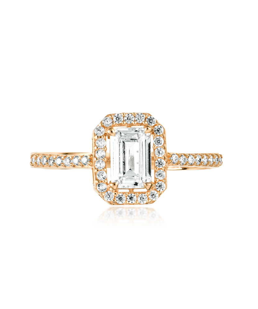 Gold ring with zircons