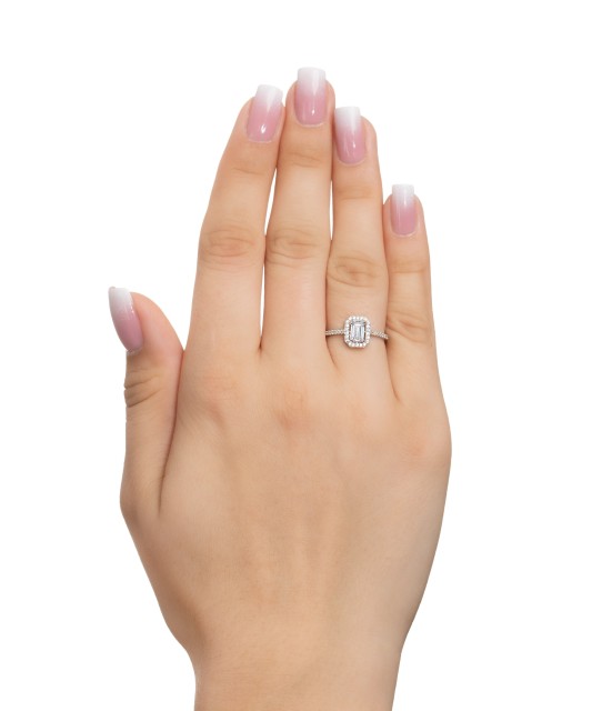 Valkokultasormus zirkoneilla