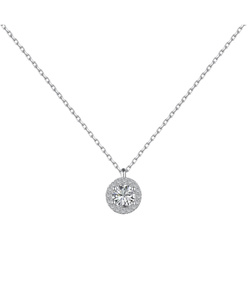 Hopeinen ketju zirkoniriipuksella