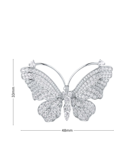 Sterling silver  brooch with zircons "butterfly"