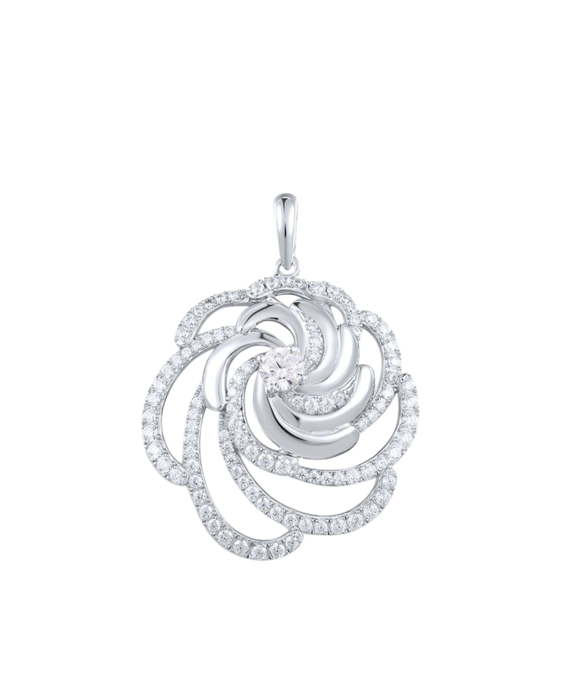 Sterling silver pendant with zircons