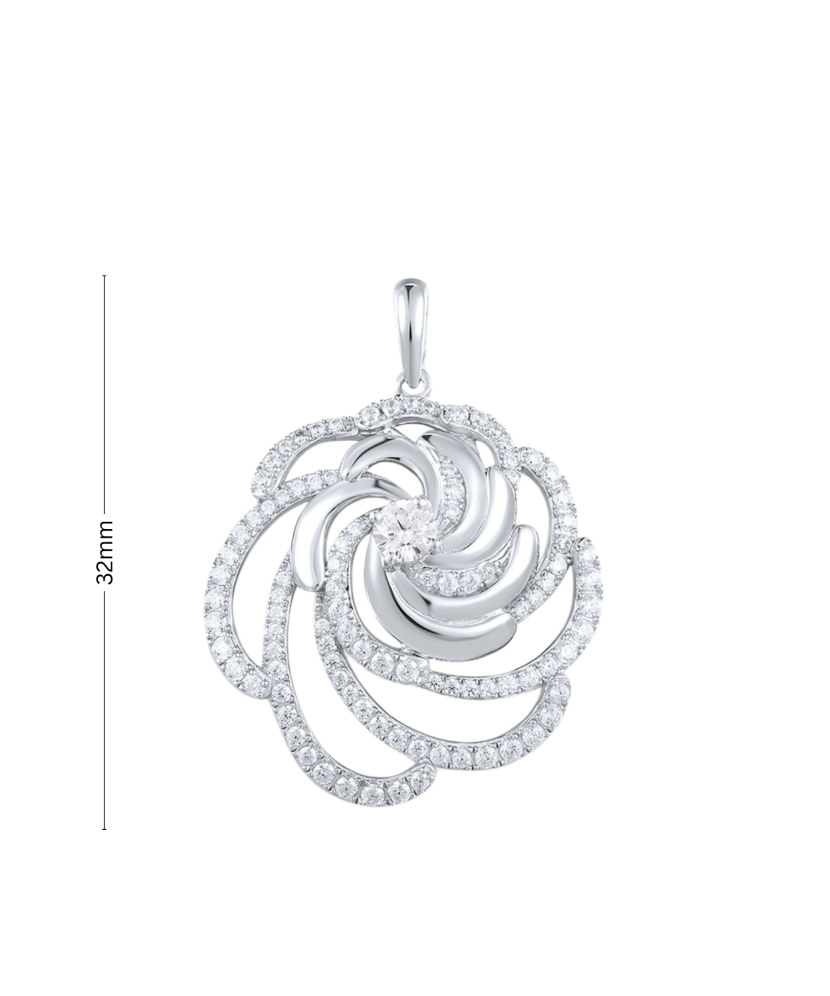 Sterling silver pendant with zircons