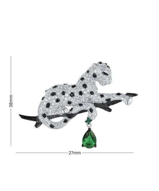 Hopeinen rintakoru zirkoneilla ja spinelleillä