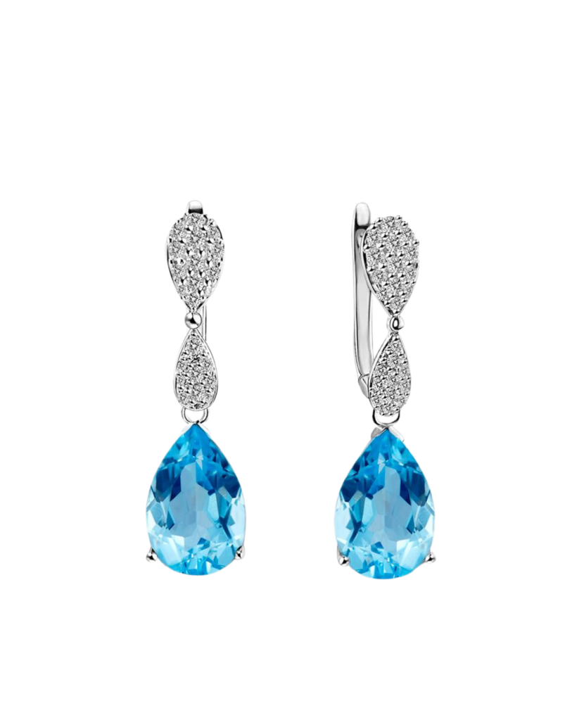 Sterling silver earrings with zircons