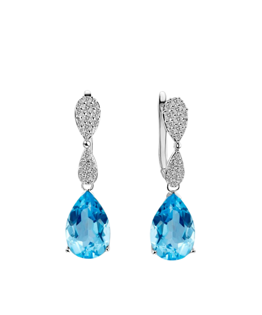 Sterling silver earrings with zircons