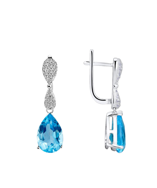 Sterling silver earrings with zircons