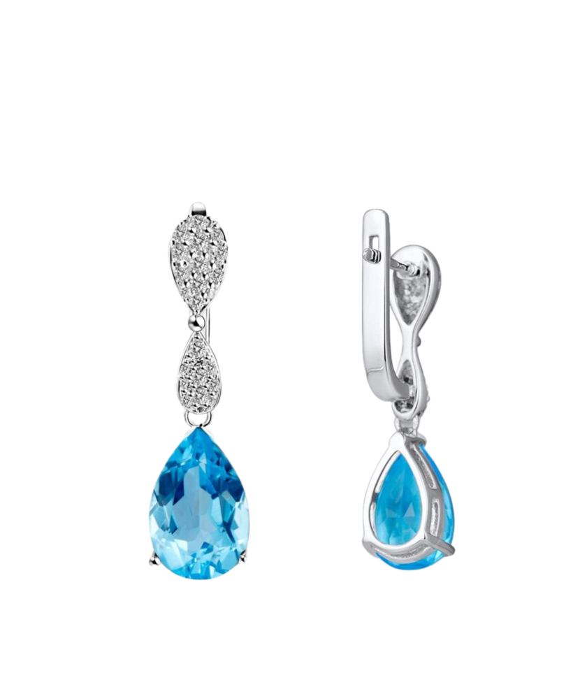 Sterling silver earrings with zircons