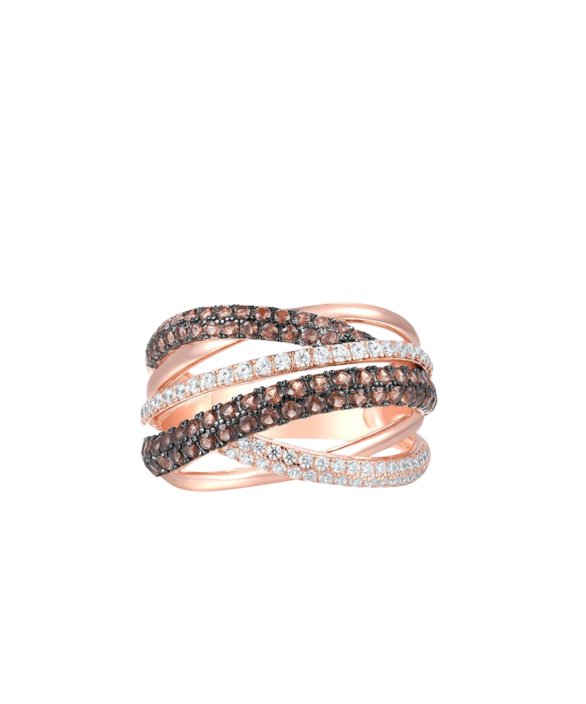 Gilded Sterling silver ring with zircons