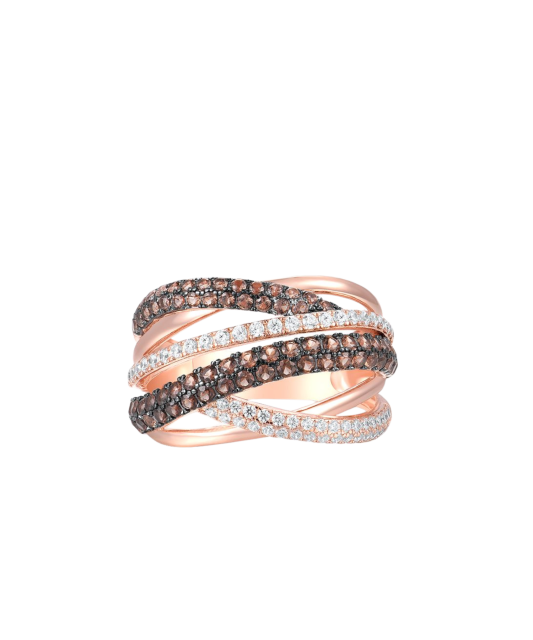 Gilded Sterling silver ring with zircons